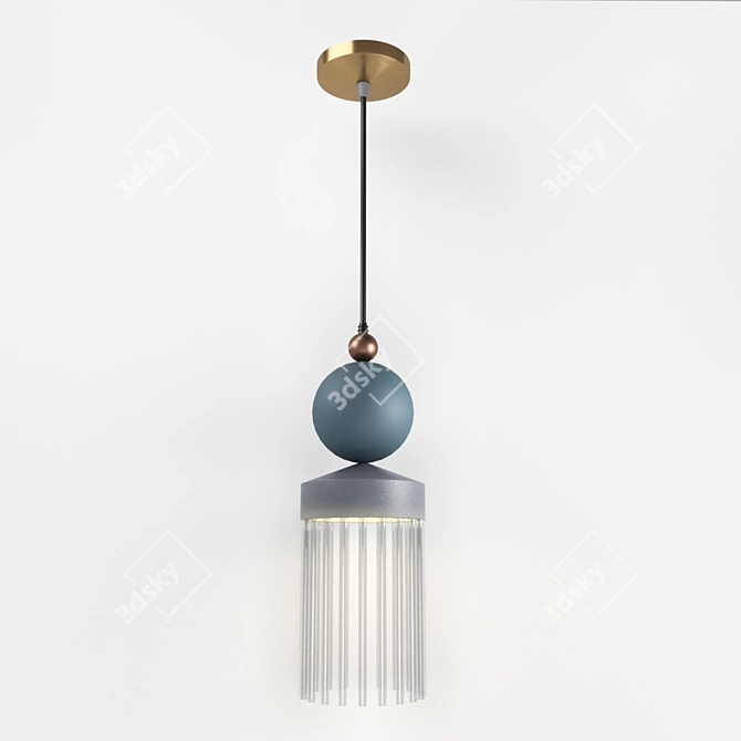 Pleiades Gold Pendant Light 3D model image 1