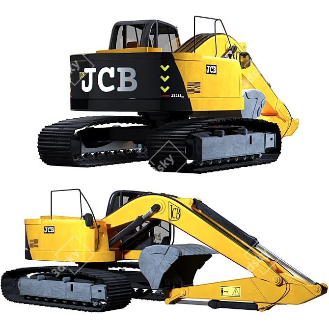 JCB Excavator 3D Model - Realistic Design 3D model image 3