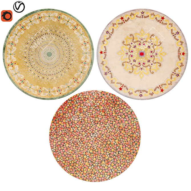 2m Round Rugs - Limited Stock 3D model image 1