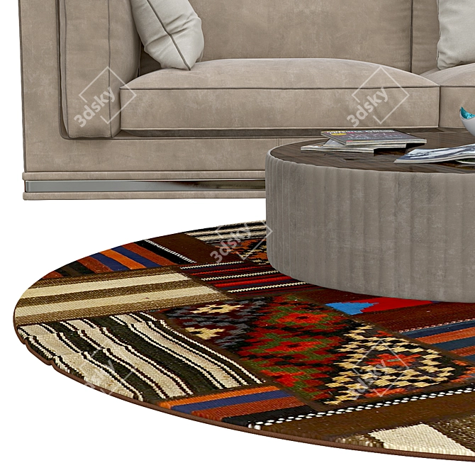 2m Round Rugs for Every Space 3D model image 2