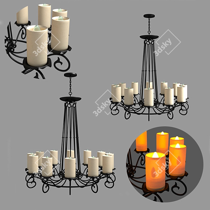 Classic Elegance: Napoli Chandelier 3D model image 1