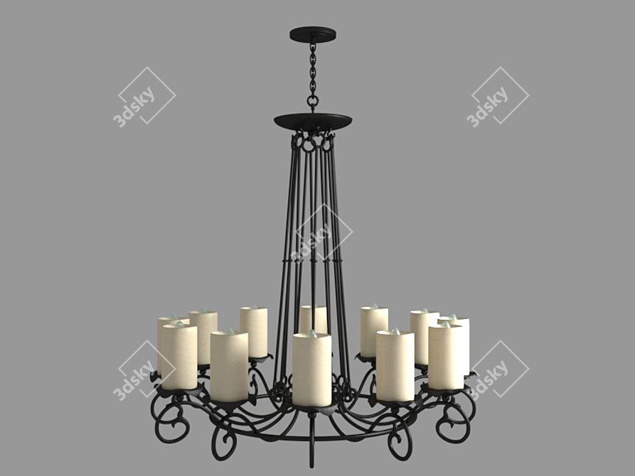 Classic Elegance: Napoli Chandelier 3D model image 3