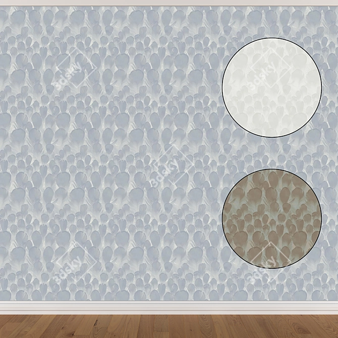 Seamless Wallpaper Set - 3 Colors 3D model image 1