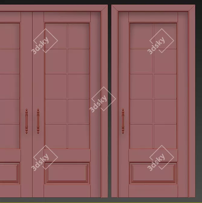 Elegant Classic Interior Doors 3D model image 3