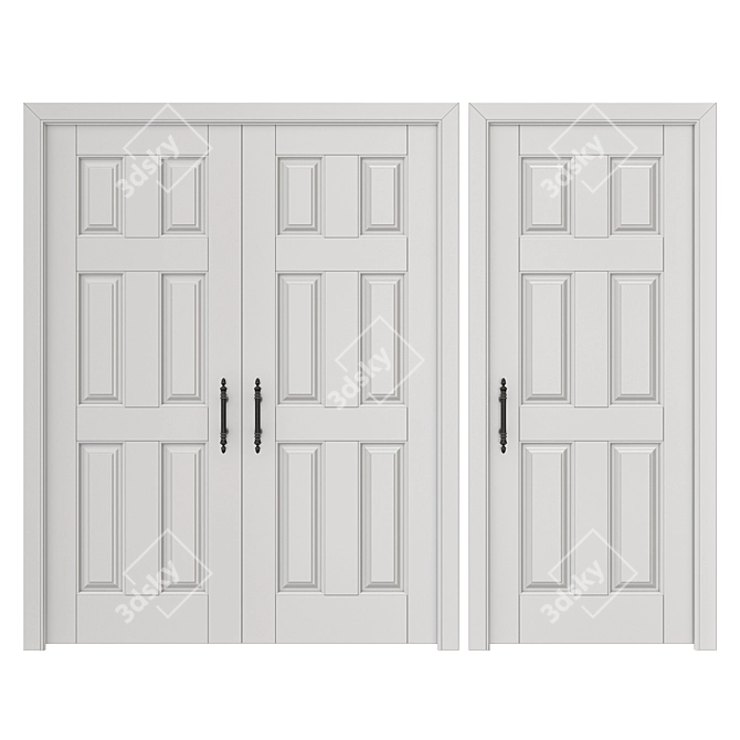 Elegant Classic Interior Doors 3D model image 1