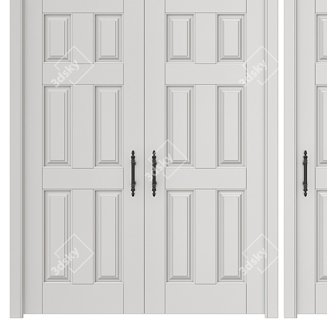 Elegant Classic Interior Doors 3D model image 2