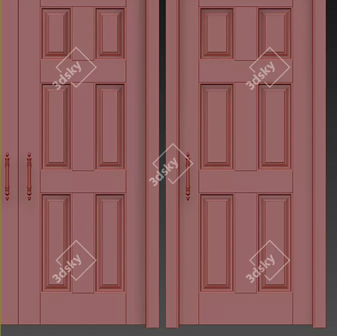 Elegant Classic Interior Doors 3D model image 3