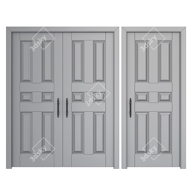 Elegant Classic Interior Doors 3D model image 1