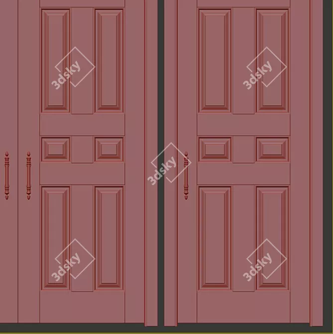 Elegant Classic Interior Doors 3D model image 3