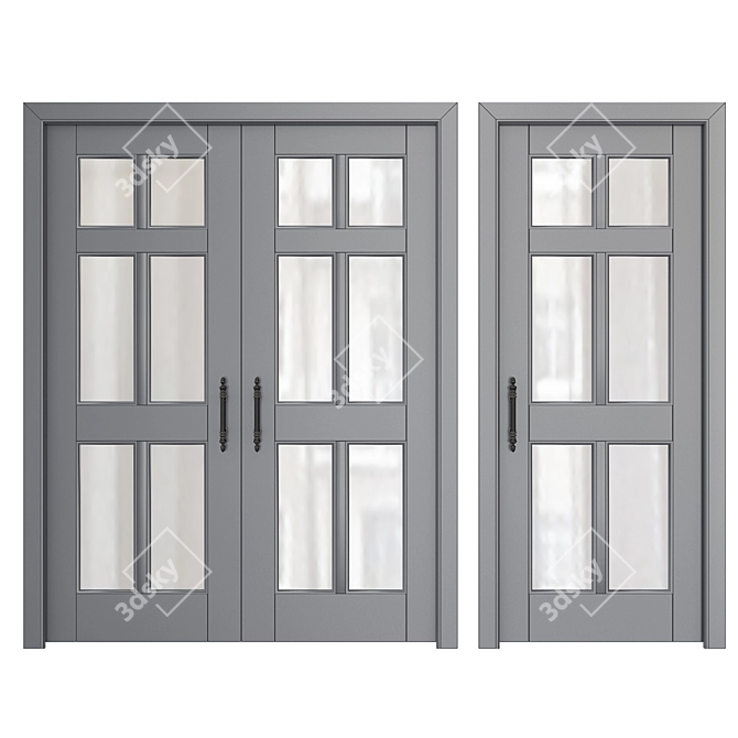 Elegant Classic Interior Doors 3D model image 1