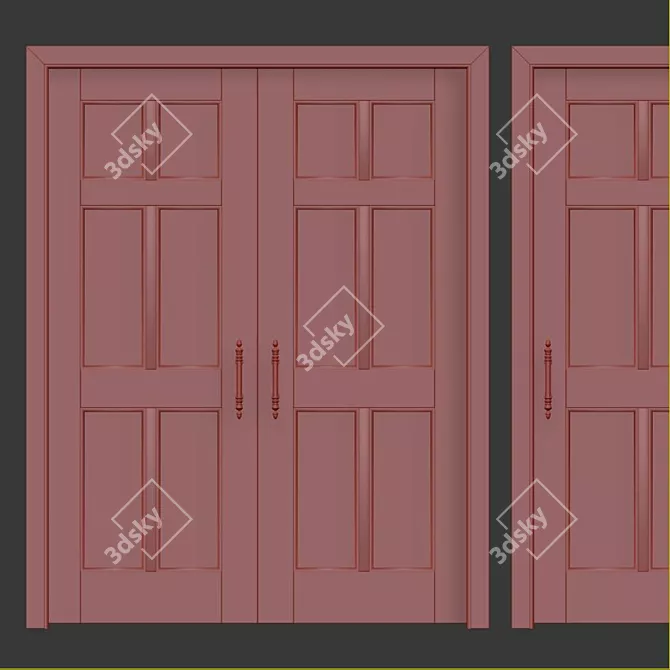 Elegant Classic Interior Doors 3D model image 3