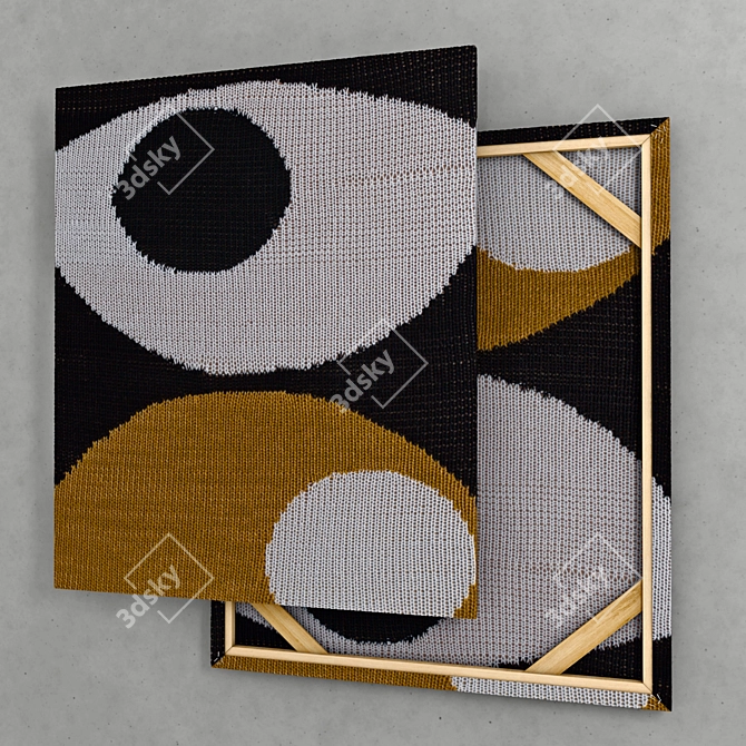 Geometric Knit Wall Decor 3D model image 1