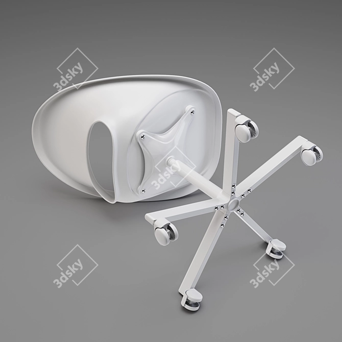 Minimalist White Chair 3D model image 3