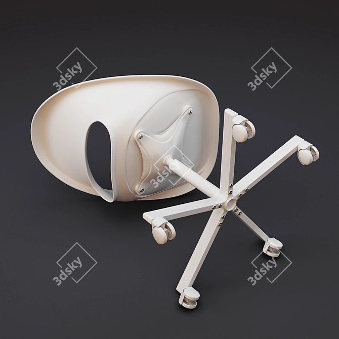 Minimalist White Chair 3D model image 6