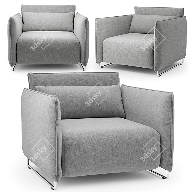 Vision Cord Armchair - Softline Collection 3D model image 1