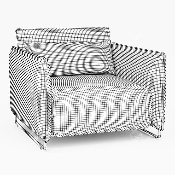 Vision Cord Armchair - Softline Collection 3D model image 4