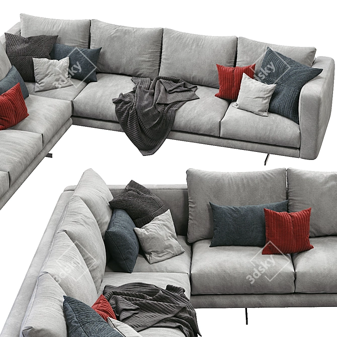 Modern Berto Dee Dee Sectional 3D model image 2