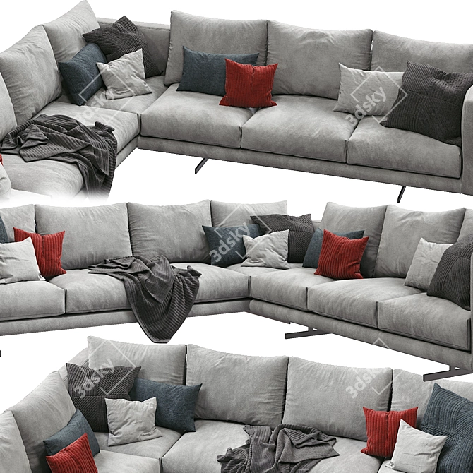 Modern Berto Dee Dee Sectional 3D model image 3