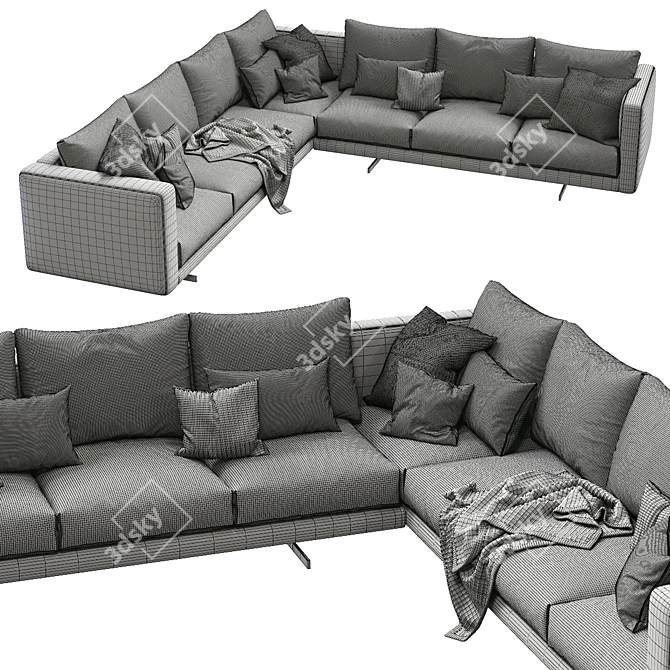 Modern Berto Dee Dee Sectional 3D model image 5