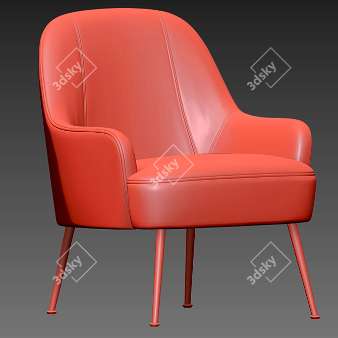 Porthos Home Adora Chair: Velvet Upholstery & Iron Legs 3D model image 4