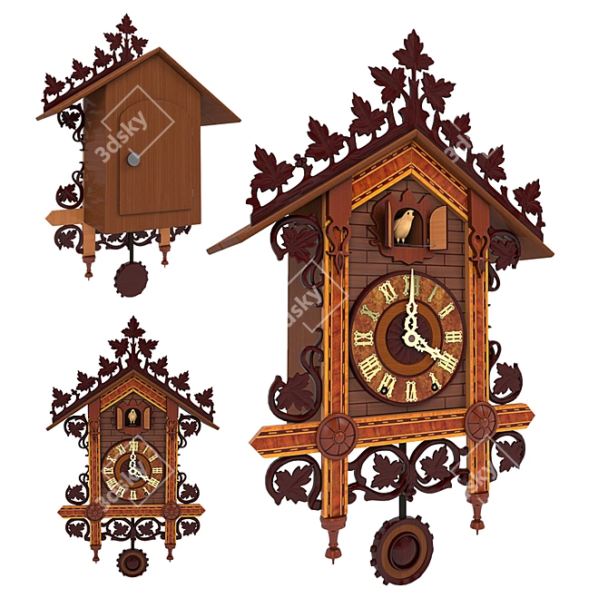 Vintage Cuckoo Clock 3D model image 1