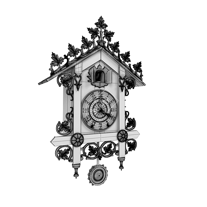 Vintage Cuckoo Clock 3D model image 3