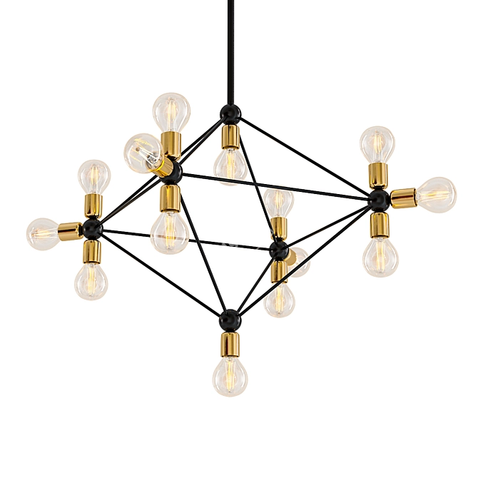 Elegant Gold MODO Chandelier 3D model image 1