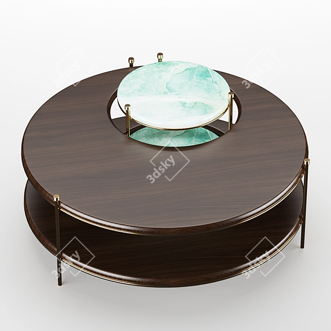 Luxury Byron Walnut Center Table 3D model image 2