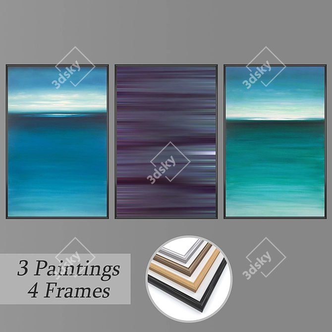 Modern Wall Art Set 2016 3D model image 1