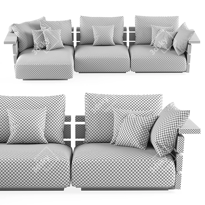 Flexform Ontario Sofa: Stylish Comfort by Antonio Citterio 3D model image 5