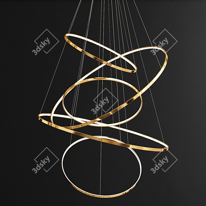 Glimmering Ring Chandelier Collection 3D model image 4