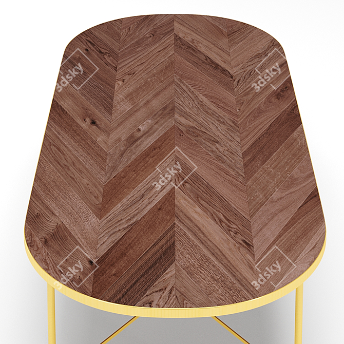 Hana Oval Mango Wood Dining Table 3D model image 4