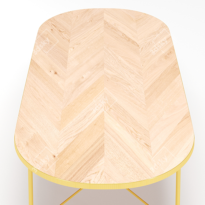 Hana Oval Mango Wood Dining Table 3D model image 5