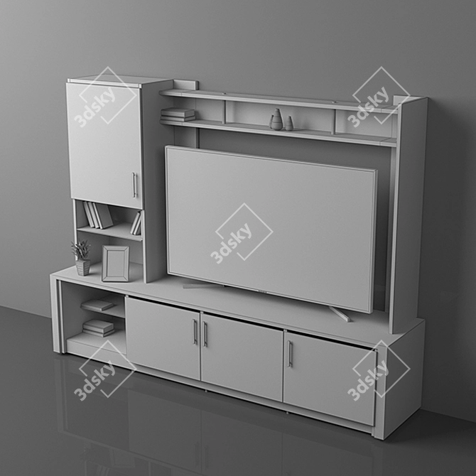 Title: Modern TV Wall Set 3D model image 3