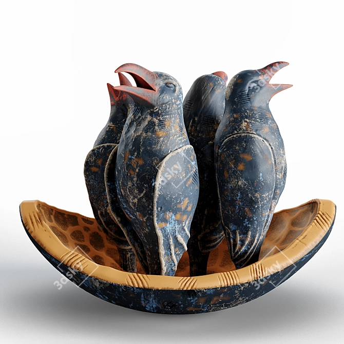 Melodic Ravens: Sculpted Boat 3D model image 1