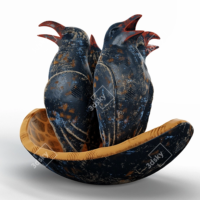 Melodic Ravens: Sculpted Boat 3D model image 2