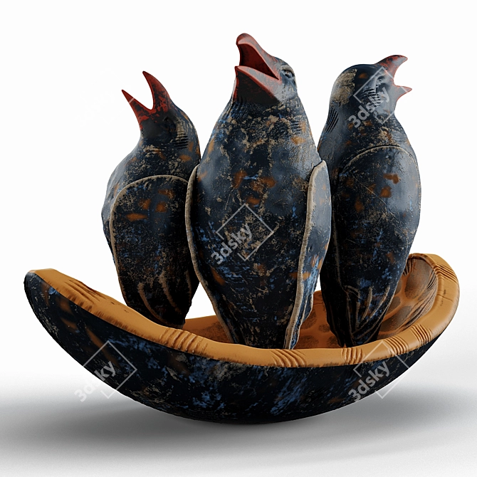 Melodic Ravens: Sculpted Boat 3D model image 3