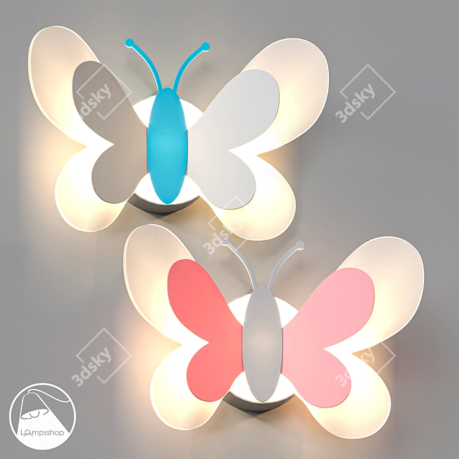 Elegant Butterfly Sconce 3D model image 1