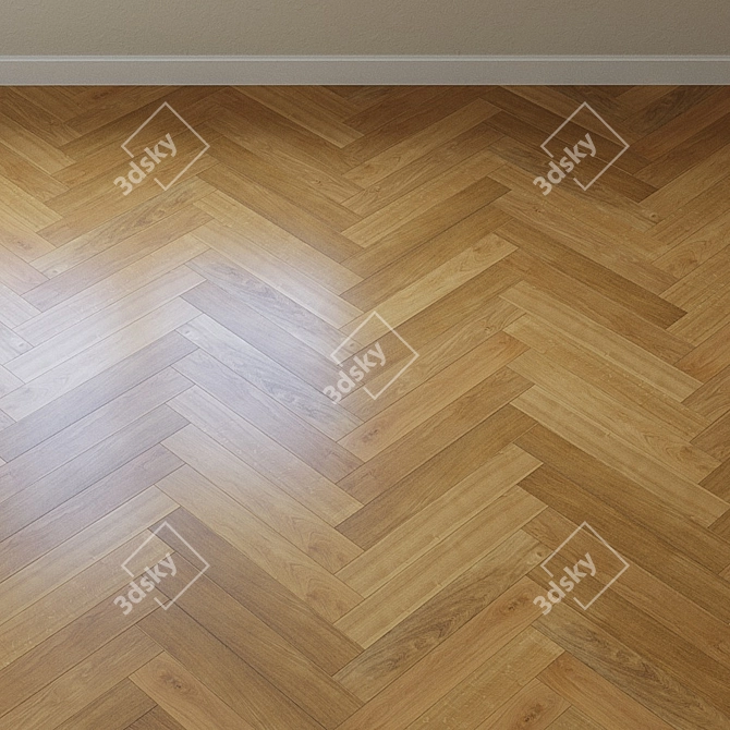 French Oak Chevron Parquet Board 3D model image 3