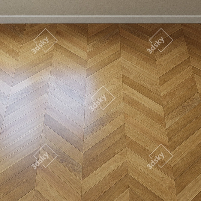 French Oak Chevron Parquet Board 3D model image 4