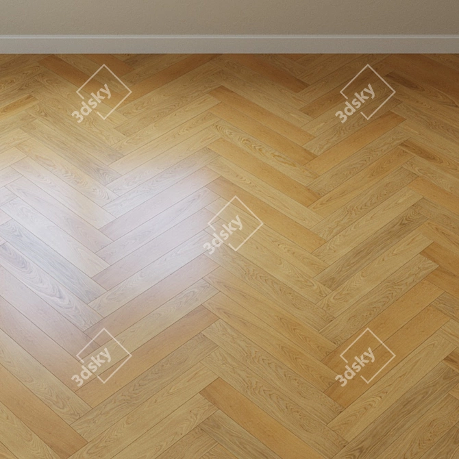 Upofloor Oak Parquet Board: French Fir Tree 3D model image 4