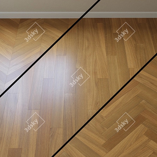 Upofloor Oak Parquet Board 3D model image 1