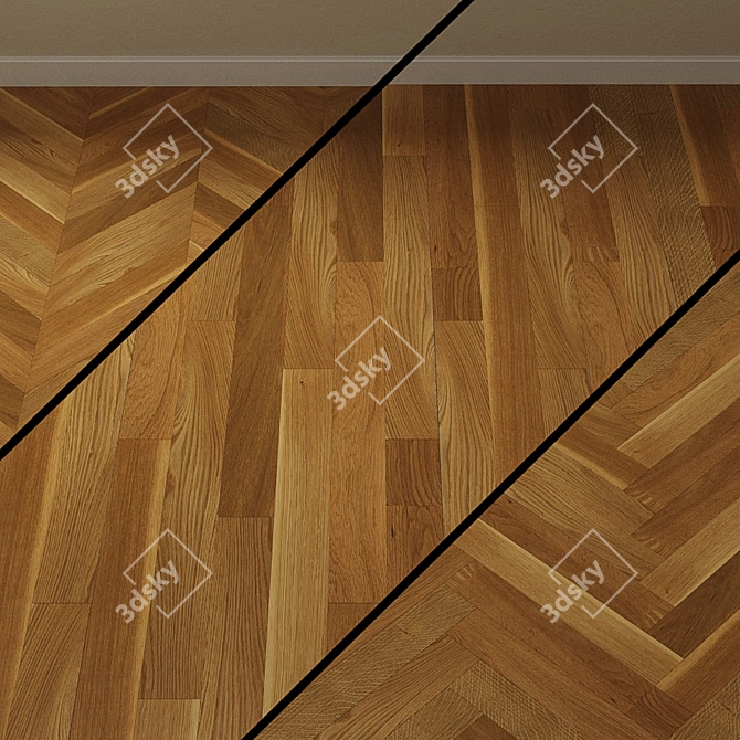 Upofloor Oak Parquet Board: Elegant and Durable 3D model image 1