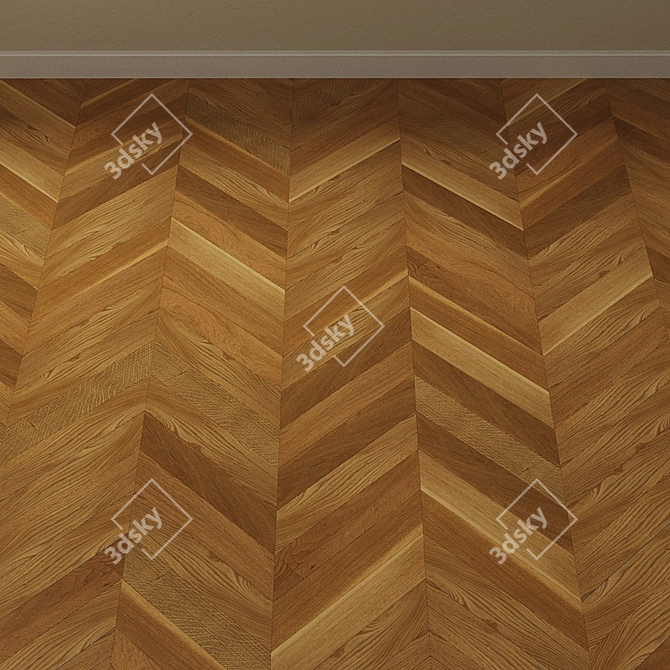 Upofloor Oak Parquet Board: Elegant and Durable 3D model image 3