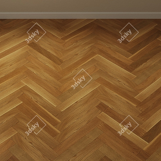 Upofloor Oak Parquet Board: Elegant and Durable 3D model image 4