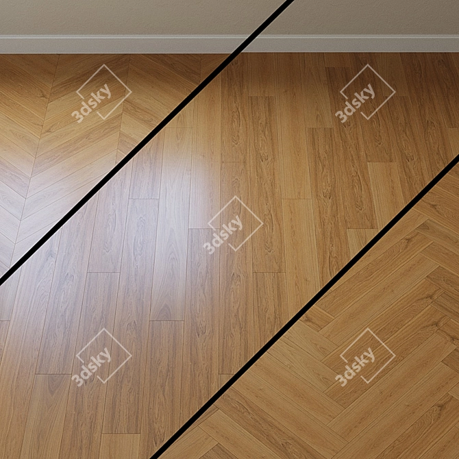 Title: Upofloor Oak Parquet Board 3D model image 1