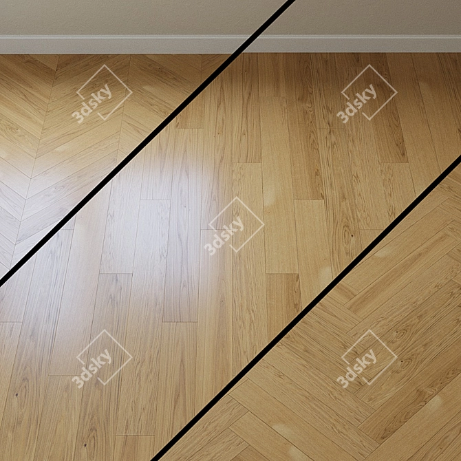 Title: Upofloor Oak Parquet Board - Elegant and Durable 3D model image 1