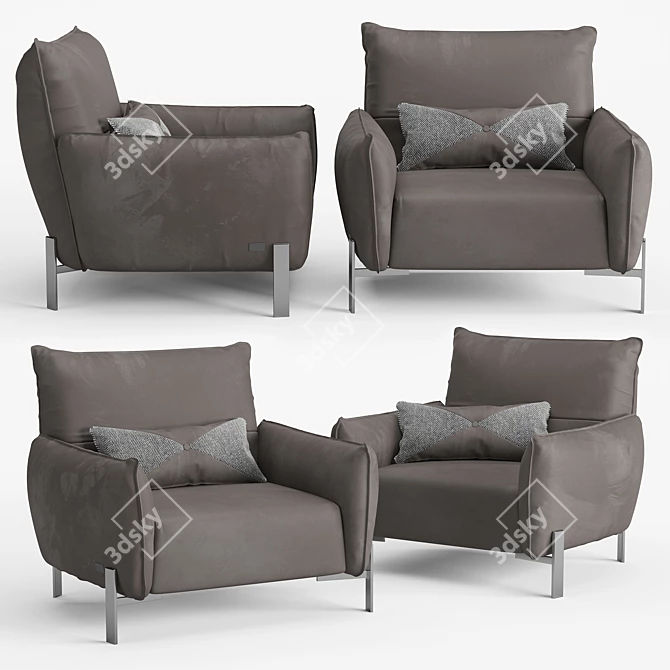 Tulip Cierre: Stylish Armchair in Cierre Imbottiti Collection 3D model image 1