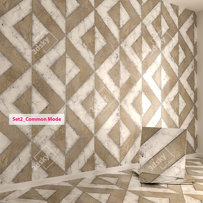 Versatile Textured Marble Tiles 3D model image 7
