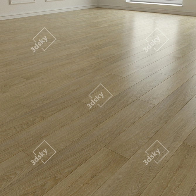 Luxury Oak Parquet Flooring 3D model image 2